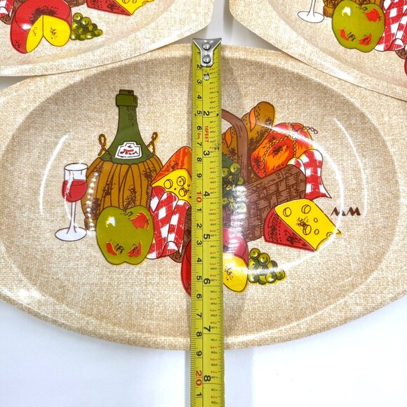 Vtg Retro Charcuterie Meat Cheese Oval Snack Serving Trays set of 4 Party - Picture 6 of 12